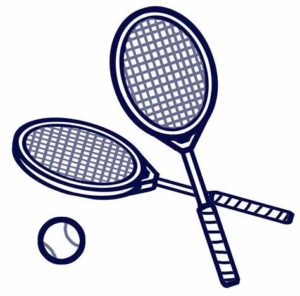 Cartoon tennis equipment