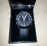 A black wristwatch.