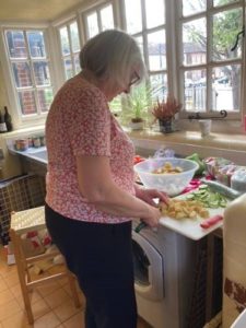 wendy prepping some food