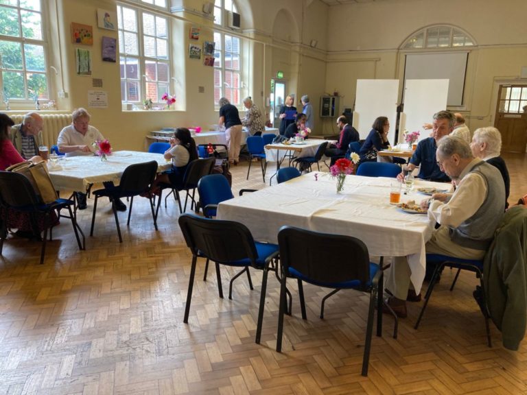 service users enjoying their food