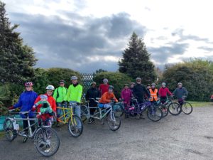 susie and the gang on their tandem bikes